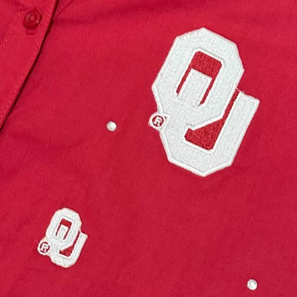 Vintage Cadre Athletic Embroidered University of Oklahoma Button Down - Sz Small - Picture 2 of 5
